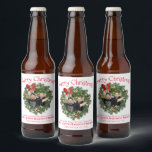 Étiquette Pour Bouteilles De Bière Fun Christmas Wreath Picture Frame Home Brew<br><div class="desc">Ces étiquettes de biberon sont parfaits pour tous les brasseurs qui veulent donner leur bière comme cadeaux de Noël. Le design mignon est doté d'un cadre photo de couronne de vacances où vous pouvez déposer votre propre photo, et texte rouge fantaisie lisant Joyeux Noël! Il y a de la place...</div>