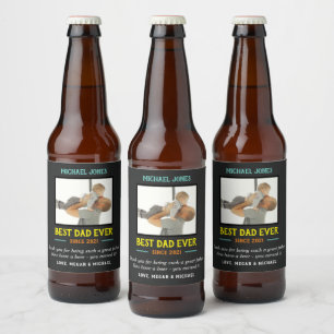 Étiquette Pour Bouteilles De Bière Funky Photo Meilleur Papa Jamais Première Fête des