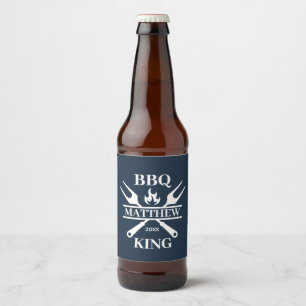 Étiquette Pour Bouteilles De Bière Funny BBBQ Grill Master Barbecue personnalisé King