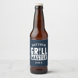 Étiquette Pour Bouteilles De Bière Funny BBBQ Grill Master Barbecue personnalisé King