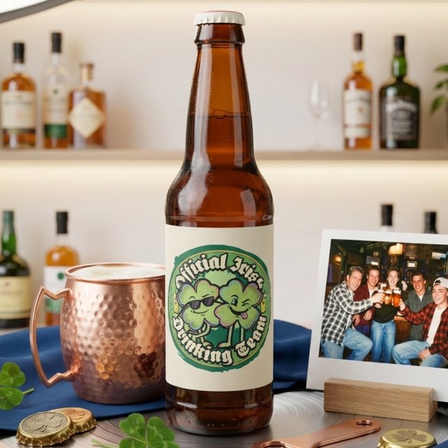 Étiquette Pour Bouteilles De Bière Funny Official Irish Drinking Team Beer Label (Créateur téléchargé)