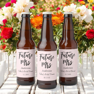 Étiquette Pour Bouteilles De Bière Futur mariage de Mme rose poudré 