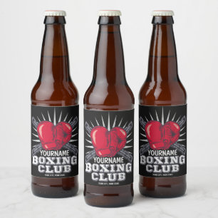 Étiquette Pour Bouteilles De Bière Gants de boxe personnalisés Combattant Champion Bo