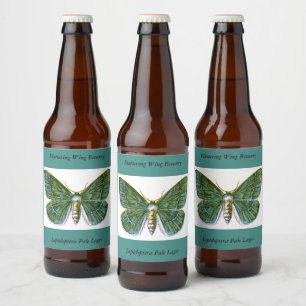 Étiquette Pour Bouteilles De Bière Geometra papilionaria - La Grande Moth Émeraude