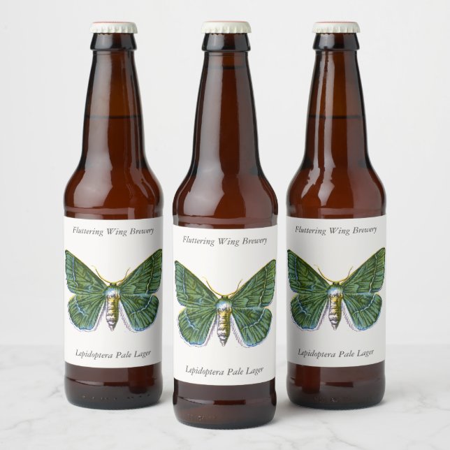 Étiquette Pour Bouteilles De Bière Geometra papilionaria - La Grande Moth Émeraude (Bouteilles)