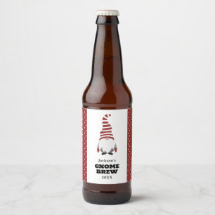 Étiquette Pour Bouteilles De Bière Gnome Brew Holiday