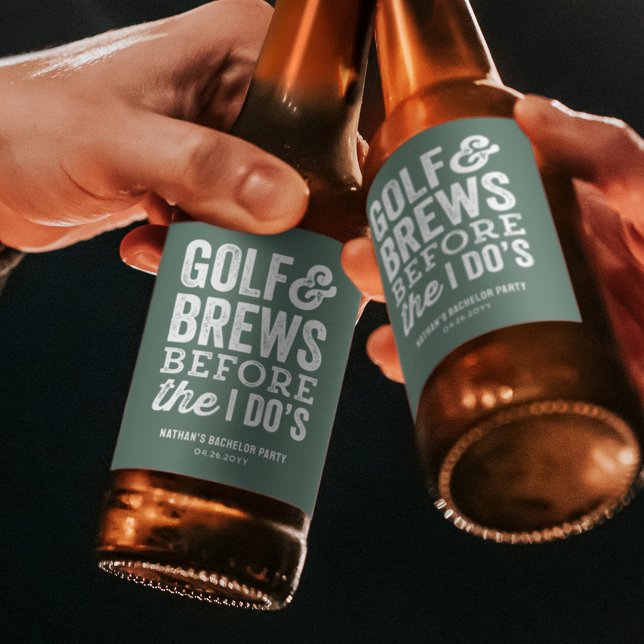 Étiquette Pour Bouteilles De Bière Golf et bières avant le jour J pour l'enterrement  (Créateur téléchargé)