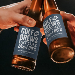 Étiquette Pour Bouteilles De Bière Golf et bières avant l'enterrement de vie de garço