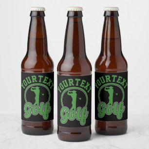 Étiquette Pour Bouteilles De Bière Golf personnalisé AJOUTER NOM Swing de golfeur pro