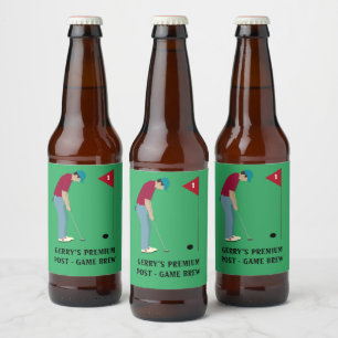 Étiquette Pour Bouteilles De Bière Golf Vert Thème