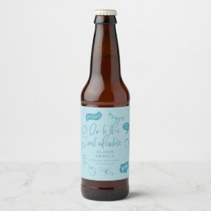 Étiquette Pour Bouteilles De Bière Graduation Quirky Doodle Next Aventure Bleu