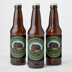 Étiquette Pour Bouteilles De Bière Grange Vintage AJOUTER NOM Ferme de campagne Cultu