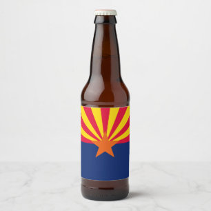 Étiquette Pour Bouteilles De Bière Graphique Drapeau dynamique de l'état de l'Arizona