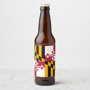 Étiquette Pour Bouteilles De Bière Graphique du drapeau de l'état dynamique du Maryla