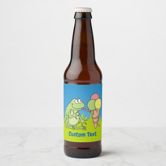 Étiquette Pour Bouteilles De Bière Grenouille à crème glacée (Devant)
