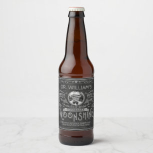 Étiquette Pour Bouteilles De Bière Gris fait sur commande d'alcool illégal de
