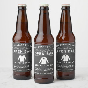 Étiquette Pour Bouteilles De Bière Groomsmen Proposition Bière Étiquette