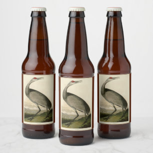 Étiquette Pour Bouteilles De Bière Grue de Sandhill d'Audubon's Birds of America
