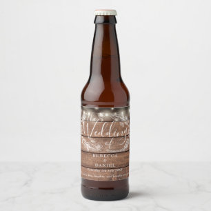 Étiquette Pour Bouteilles De Bière Guirlandes Lumineuses Florales Rustiques Mariage e