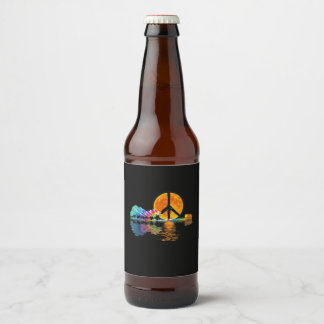 Étiquette Pour Bouteilles De Bière Guitare Guitare Lac Shadow Peace Love Guitare