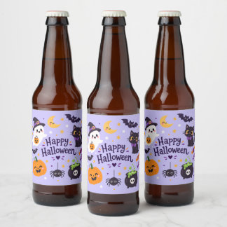 Étiquette Pour Bouteilles De Bière halloween boo