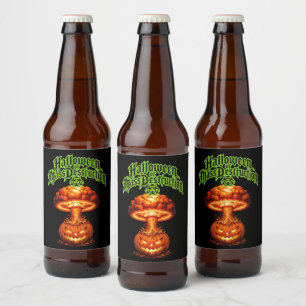 Étiquette Pour Bouteilles De Bière Halloween de destruction massive Jack-o'-lanterne