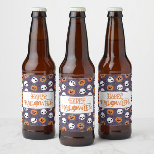 Étiquette Pour Bouteilles De Bière Halloween Kawaii Motif