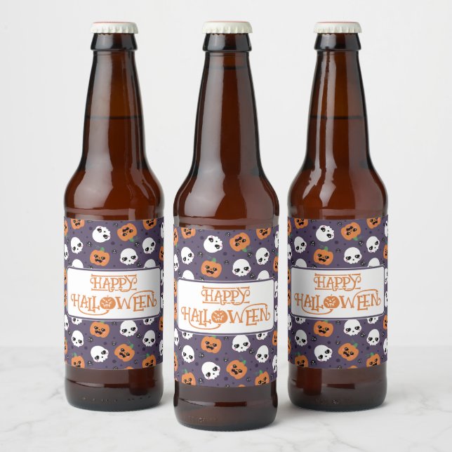 Étiquette Pour Bouteilles De Bière Halloween Kawaii Motif (Bouteilles)