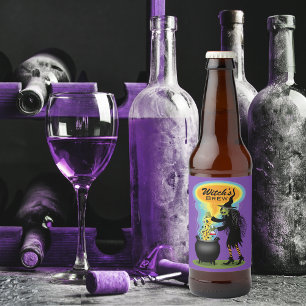 Étiquette Pour Bouteilles De Bière Halloween Witch