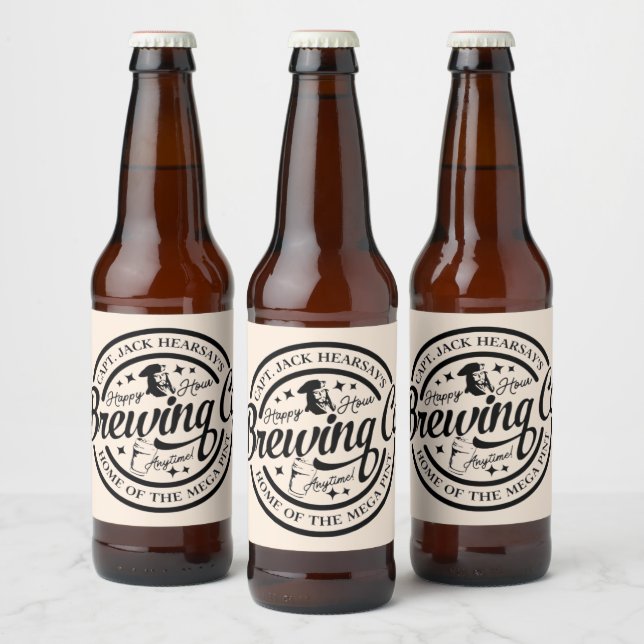 Étiquette Pour Bouteilles De Bière Happy Hour Brewing Co. (Bouteilles)