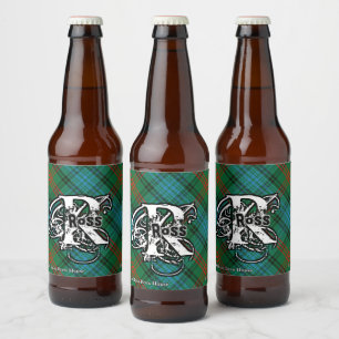Étiquette Pour Bouteilles De Bière Happy Scotsman Clan Ross Tartan Monogram