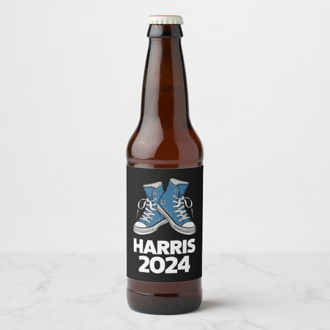 Étiquette Pour Bouteilles De Bière HARRIS 2024 Vote Président Kamala Basket des élect (Devant)
