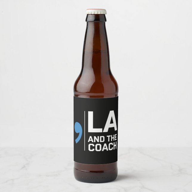 Étiquette Pour Bouteilles De Bière Harris Walz 2024 Comma La et l'entraîneur 2024 (Devant)