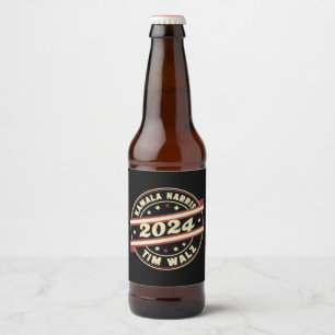 Étiquette Pour Bouteilles De Bière Harris Walz 2024 pour le Président Patriotique Kam
