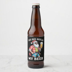 Étiquette Pour Bouteilles De Bière Ho Ho Tenez Mon Ours Lunettes de soleil Santa Noël