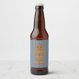 Étiquette Pour Bouteilles De Bière Homme de pain d'épices amusant et fantaisiste