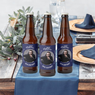 Étiquette Pour Bouteilles De Bière Homme mythe légende photo marine bleu fête d'anniv