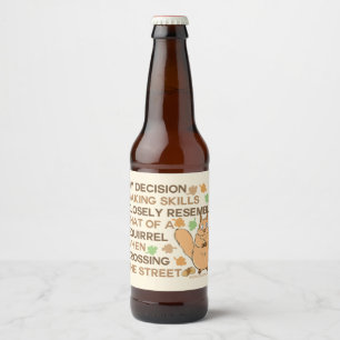 Étiquette Pour Bouteilles De Bière Humour d'écureuil de qualifications de prise de