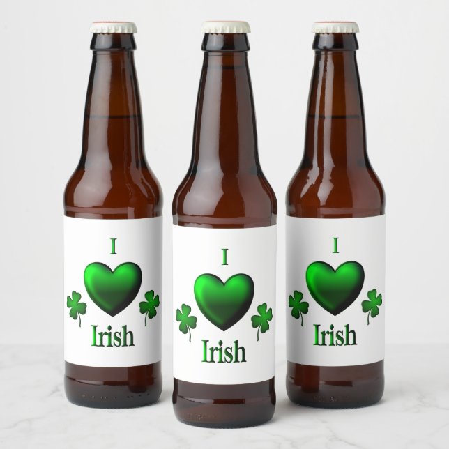 Étiquette Pour Bouteilles De Bière I Heart Irish (Bouteilles)