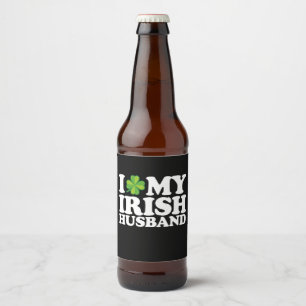 Étiquette Pour Bouteilles De Bière I Love My Irish Husband Couple St Patrick's Day