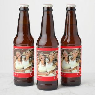Étiquette Pour Bouteilles De Bière I Love U, Cute Hearts - Photo Personnalisée
