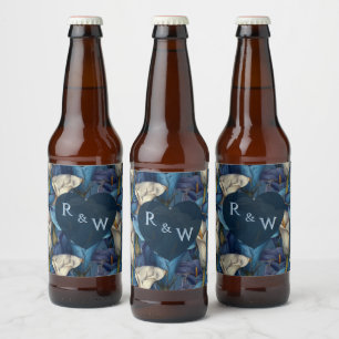 Étiquette Pour Bouteilles De Bière iCute Lys calla bleus Accent Botanique Mariage