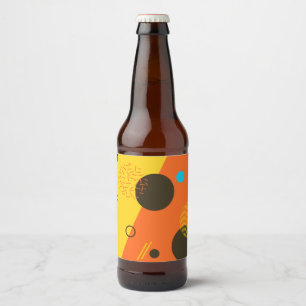 Étiquette Pour Bouteilles De Bière Illustration de Memphis cool, moderne, tendance et
