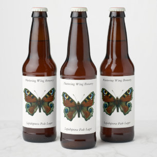 Étiquette Pour Bouteilles De Bière Inachis io - Le papillon paon européen