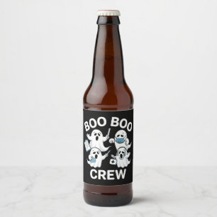 Étiquette Pour Bouteilles De Bière Infirmière d'Halloween Cadeau Boo Boo Infirmière d