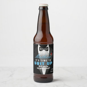 Étiquette Pour Bouteilles De Bière Invitation des Groomsmen uniques