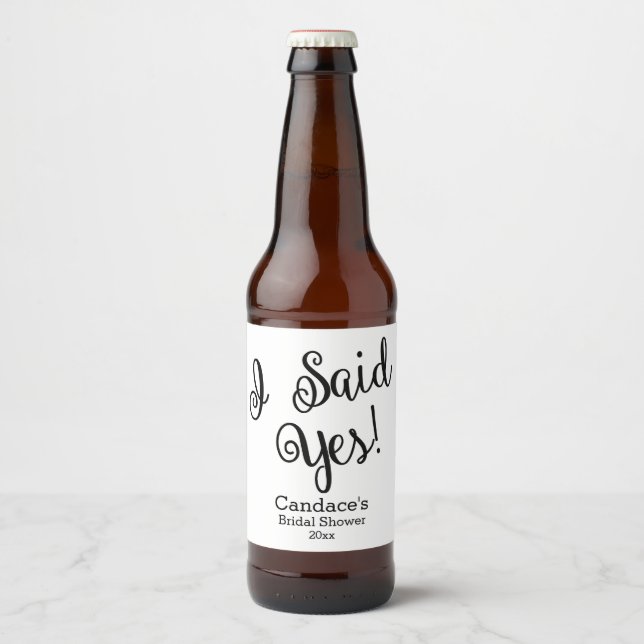 Étiquette Pour Bouteilles De Bière J'Ai Dit Oui, Moderne (Devant)