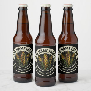 Étiquette Pour Bouteilles De Bière Jardin de ferme de maïs doux personnalisé NOM