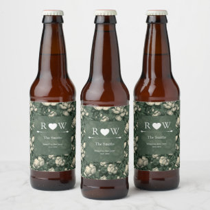 Étiquette Pour Bouteilles De Bière Jardin de Gardenias Luxueux Mariage Minimaliste