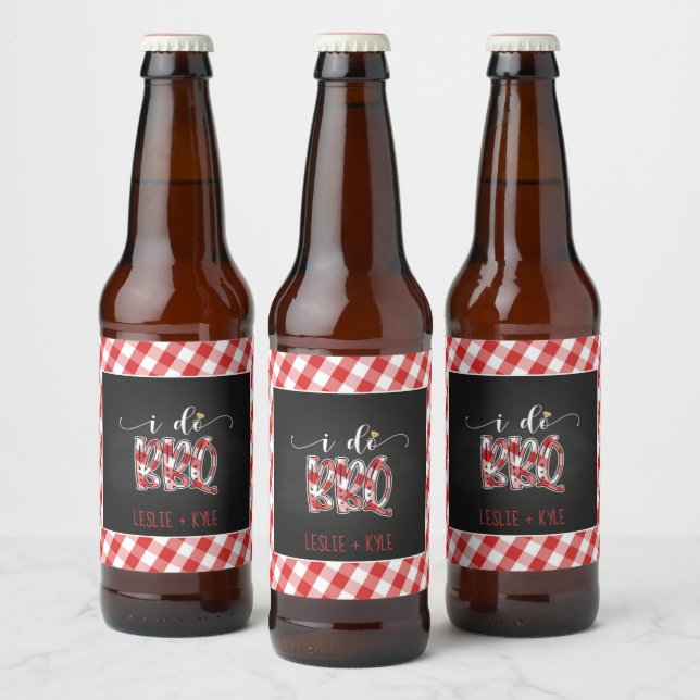 Étiquette Pour Bouteilles De Bière Je fais BBQ Bière Étiquette - Rouge - Personnalisé (Bouteilles)